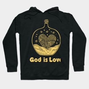 God is love. Doodle illustration. Hoodie